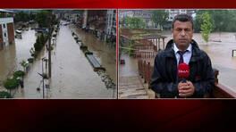 Şiddetli yağmur Karadeniz'i vurdu... Irmak taştı, kent sular altında! 
